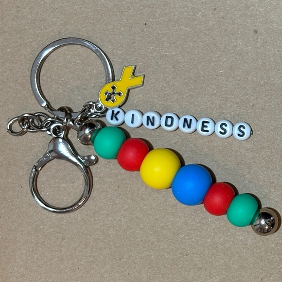 Silicone Inspirational Beaded Keychain - Kindness - Picture 2 of 2